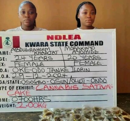 Two Young Ladies Nabbed by NDLEA for Producing Drug-Laced Cakes for Students and Others in Kwara State