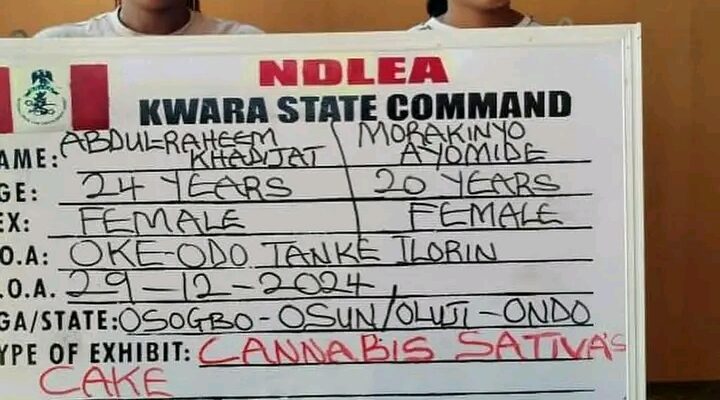 Two Young Ladies Nabbed by NDLEA for Producing Drug-Laced Cakes for Students and Others in Kwara State